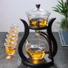 高档彩维 半全自动泡茶器耐热玻璃茶具套装家用送礼茶具懒人茶壶