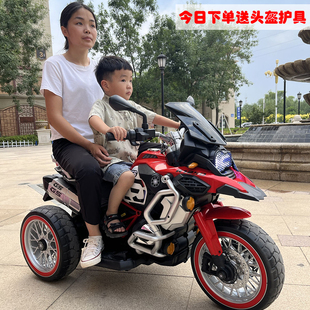高档儿童电动车摩托车大号3-9岁男女宝宝可坐人可充电电瓶车玩具
