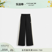 COACH/蔻驰奥莱女士黑色运动裤长裤舒适休闲时尚