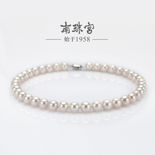 南珠宫福缘淡水珍珠项链颈链女强光，近圆妈妈，款锁骨链新春节礼物