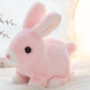 儿童小兔子毛绒玩具女孩电动仿真兔子，玩偶白兔公仔婴儿宝宝1一2岁