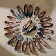 日系飞织王妃鞋，2023针织编织小香风，尖头坡跟单鞋百搭透气女鞋