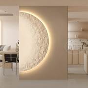 月球玄关装饰画抽象肌理led氛围，灯壁画现代简约入户走廊过道