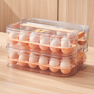 食品级双层放鸡蛋收纳盒冰箱，专用分装筐，密封保鲜家用厨房整理神器