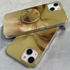加尔 小众原木色纹路带支架适用iphone14promax苹果13手机壳1211双层工艺14pro创意13pro硅胶软壳保护套
