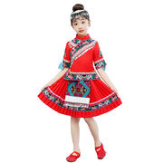 儿童傣族服装演出服女童少数民族苗族土家族舞蹈服瑶族表演三月三