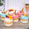 仿真双层奶油蛋糕食玩冰箱贴水果，草莓蛋糕模型，装饰甜品摆设拍摄