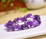 天然紫水晶手链女纯天然原石，不规则石头，紫色手链新年礼物春节送礼