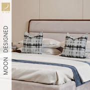 慕空间样板房北欧ins轻奢风简约现代蓝色床品十件套床上用品软装