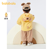 巴拉巴拉儿童衣服宝宝运动套装，女童男童连帽加绒2024造型洋气