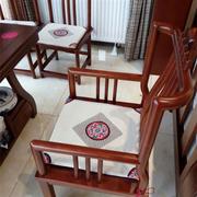 中式红木椅子坐垫实木餐椅垫夏季亚麻透气四季垫子防滑海绵垫定制
