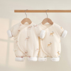 初生婴儿衣服0-3个月，加厚夹棉保暖新生儿连体衣，秋冬装棉衣宝宝
