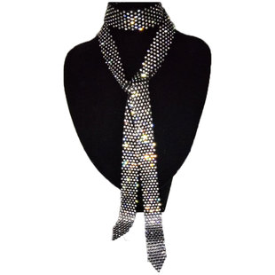 品质带钻闪亮水钻领带女士装饰脖子，饰品颈带水晶长款项链镶钻