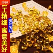 黄水晶元宝摆件小元宝金元宝招财聚宝盆百福米缸乔迁礼品客厅创意