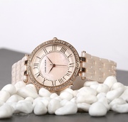美国anneklein淡粉色，陶瓷珍珠贝母水钻，女士石英手表34毫米