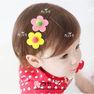 韩国儿童发饰宝宝，毛呢花朵刘海贴万能魔法，贴一个价