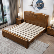 定制全实木床18米双人床中式经济型，15单人床储物高箱床箱框主卧婚