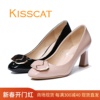 kisscat接吻猫2024粗高跟，39503亮漆牛皮，女单鞋ka49503-13