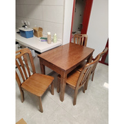 水曲柳实木小户型餐桌椅 可伸缩折叠餐桌椅组合 现代简约原木饭桌