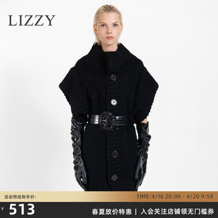 lizzy2022秋季轻奢女装设计感中长，针织毛衣外套裙(不含腰带