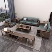 北欧实木沙发现代简约冬夏两用科技布客厅(布，客厅)沙发储物小户型组合家具