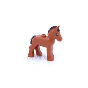 乐高 LEGO 动物 深橙色 82445pb01小马 Ponny 4厘米大小