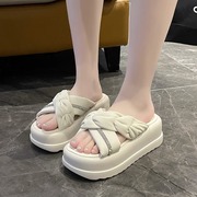 韩国小个子松糕拖鞋女外穿防滑2023年夏季增高厚底沙滩凉拖鞋