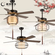 新中式风扇灯餐厅中式复古吊扇，灯电扇灯具客厅，家用卧室禅意中国风