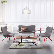 北欧布艺沙发小户型简约时尚轻奢客厅休闲舒适咖啡会客办公沙发椅