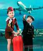 元旦儿童空姐空少表演服幼儿职业服女童飞行员服装机长制服演出服