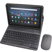 适用2023亚马逊Fire HD10保护套带蓝牙键盘触摸板鼠标13th十三代全包边软壳平板电脑10.1寸皮套防摔支架