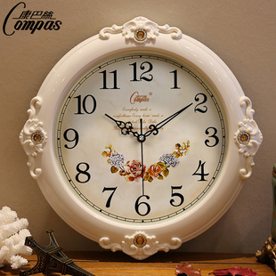 康巴丝欧式钟表挂钟客厅时尚创意，静音大挂表现代时钟大石英钟表