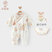 LEMISHUE乐咪鼠四季新生儿连体衣0一3月婴儿睡衣虎年满月宝宝衣服