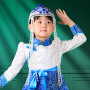 蒙古族头饰帽子精致重工民族风舞蹈演出女儿童走秀潮童服饰定制