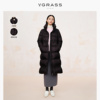VGRASS黑色长款90鹅绒加厚羽绒服女冬季蓬松保暖设计感