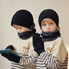 儿童帽子手套围脖三件套冬季户外加绒保暖套头针织毛线帽中大童潮