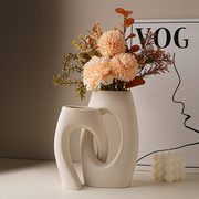 贝汉美创意陶瓷花瓶轻奢摆件高级感客厅餐桌干花侘寂风艺术装饰品