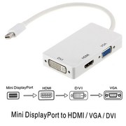 minidp转hdmi/vga/dvi三合一转换器头雷电迷你1080P高清连接线