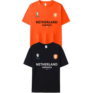 2024欧洲杯荷兰队t恤短袖球衣德容德佩范戴克国家队服足球球迷潮
