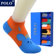 polo儿童小孩袜子男童女童短袜，夏季薄款纯棉，防臭大童浅口卡通船袜