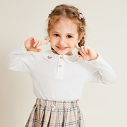 精典泰迪女童纯棉长袖POLO衫娃娃领打底衫T恤秋季儿童洋气上衣