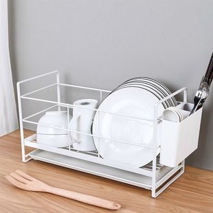 碗碟收纳架单层厨房台面多功能304不锈钢水槽置物架沥水小号窄款