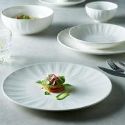 金盏花碗碟套装家用碗筷盘子乔迁餐具，套装陶瓷碗具欧式碗盘饭碗白
