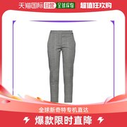 香港直邮潮奢 pinko品高女士休闲裤灰色格子长裤简约舒适潮流