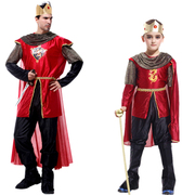 万圣节儿童服装cosplay男面具舞会国王表演服 幼儿白马王子礼服