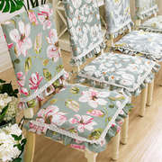 花边椅垫椅套餐椅子垫坐垫可拆洗餐桌套装美式布艺四季可用