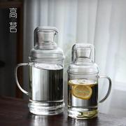 透明玻璃壶大容量冷水杯，复古冷水壶大号，2l耐高温凉水壶高颜值水壶