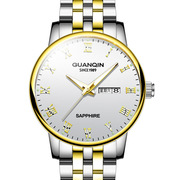 瑞士品牌石英钢带男士手表 外贸手表 商务防水夜光双日历男表