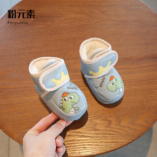 新生婴儿鞋子秋冬0—6个月宝宝棉鞋冬季步前鞋，软底保暖小月龄袜鞋