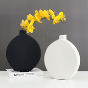 新中式摆件圆形陶瓷，花瓶样板间室内软装艺术品摆件客厅摆设